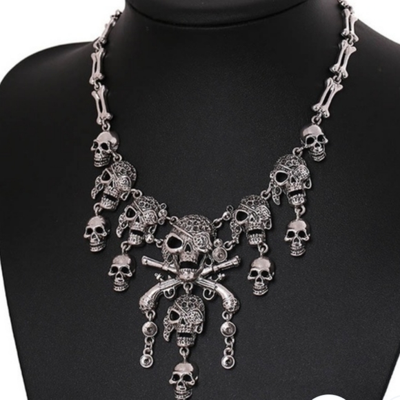 Jewelry - New 3D Skeleton Pirate Bone Dangle Necklace
